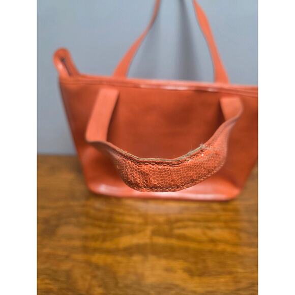 Patent Leather LAUREN RALPH LAUREN Women Handbag Orange Logo Purse Statement Zip - Picture 5 of 10